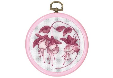  13-0847 с пяльцами Розовая фуксия (Rosa Fuchsia. Набор для вышивания крестом PERMIN