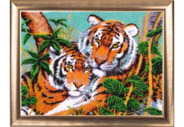  607 Тигры в джунглях. Набор для вышивания бисером Butterfly