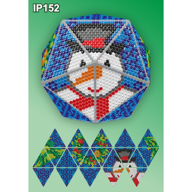 IP152 Новорічна куля Сніговик. Набір алмазної вишивки ТМ Вдохновение - 1