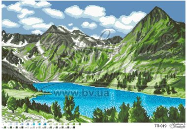  ТП-019 Озеро в серці гір. Схема для вишивки бісером (атлас) ТМ Барвиста Вишиванка