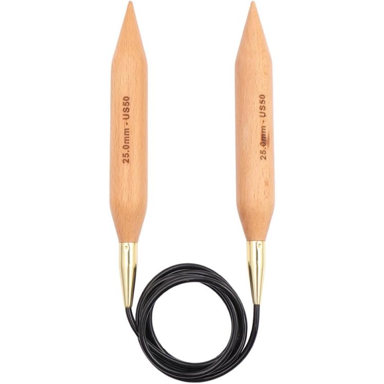 35373 Спицы круговые Jumbo Birch KnitPro, 100 см, 25.00 мм - 1