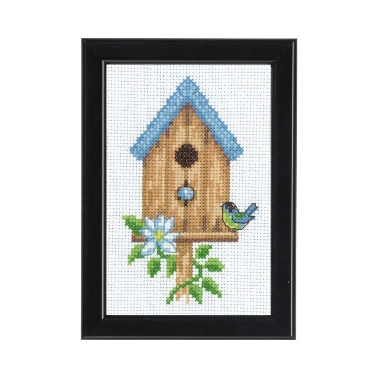 13-9421 Домик для птиц (Birdhousehouse. Набор для вышивания крестом PERMIN - 1