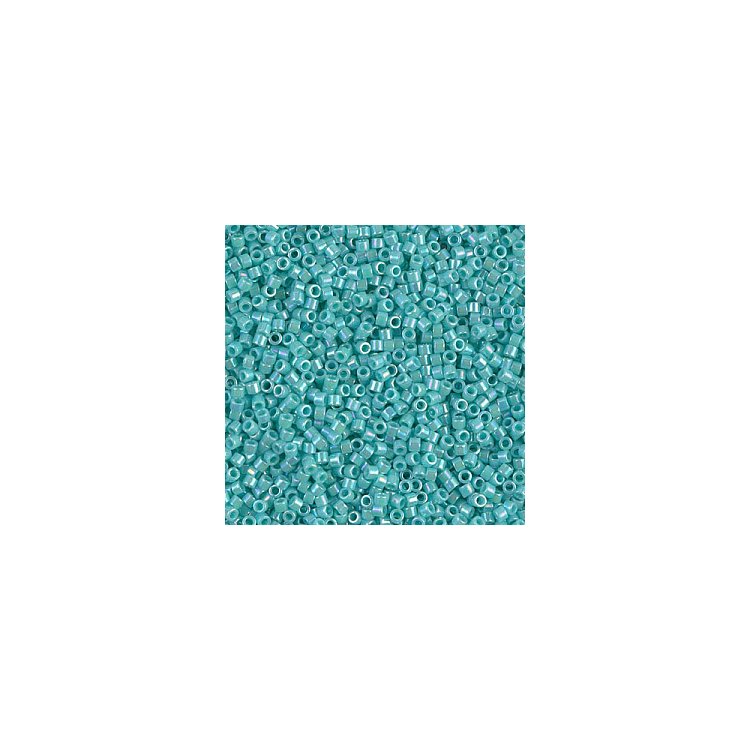 DB-1576 Бісер Miyuki Delica Beads 11/0 (перлиновий райдужний, бірюзовий) - 1