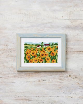 13-1326 Поле подсолнечников (Sunflowerfield. Набор для вышивания крестом PERMIN - 1