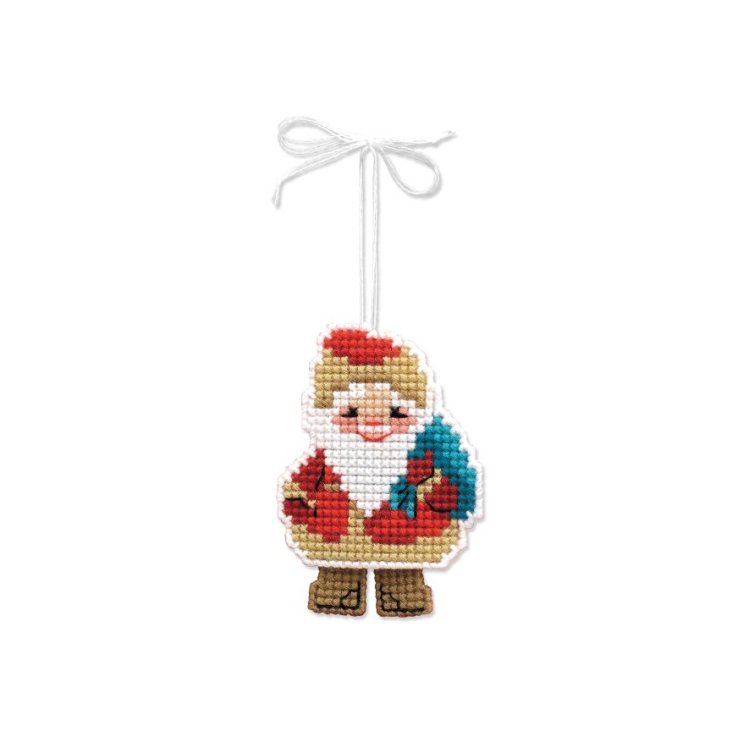 1538АС Новогодняя игрушка Дедушка мороз. Набор для вышивки крестом Риолис - 1