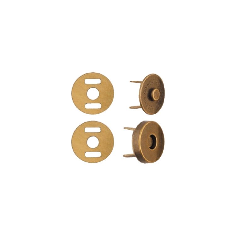 Магнітна кнопка-застібка для сумки 18мм, античне золото, Clover арт.6244 - 1