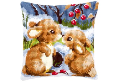  PN-0021832 Снігові кролики. Набір для вишивки хрестиком Vervaco