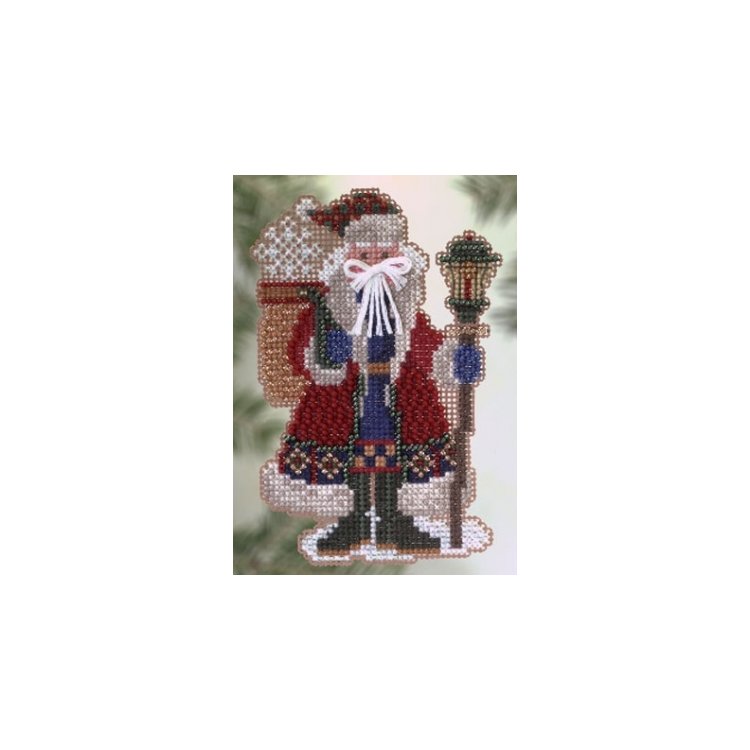 MHPS19 Сніговий дрифт Санта. Набір для вишивки в змішаній техниці Mill Hill - 1