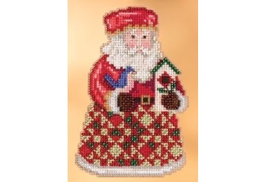 вишивка гладдю JS203104 Затишний Різдвяний Санта. Набір для вишивки в змішаній техніці Mill Hill