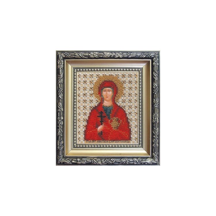 Б-1069 Икона святая мученица узорешительница Анастасия Набор для вышивки бисером - 1