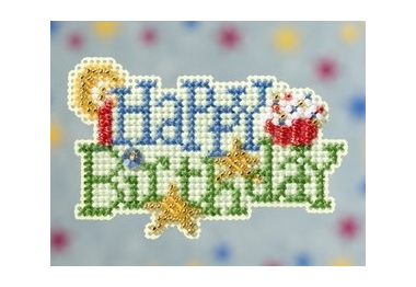 вышивка гладью MH189102 С Днем Рождения. Набор для вышивки в смешанной технике Mill Hill