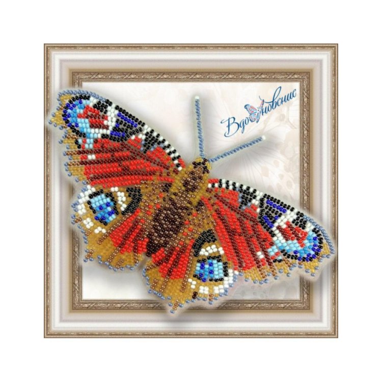 BGP-009 3D Бабочка Павлиний Глаз дневной. Набор для вышивки бисером ТМ Вдохновение - 1