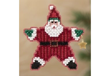 вышивка гладью MH181301 Санта звезда. Набор для вышивки в смешанной технике Mill Hill