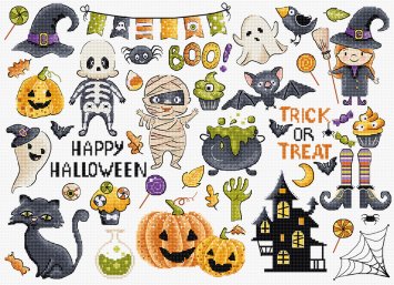 Набір для вишивки хрестиком L8225 Halloween Sampler. Letistitch - 1