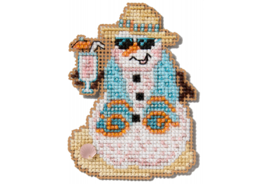 вишивка гладдю MH182536 Відпустка сніговика. Набір для вишивки в змішаній техниці Mill Hill