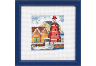  14-5195 Гавань з червоним маяком. Набір для вишивання хрестом PERMIN