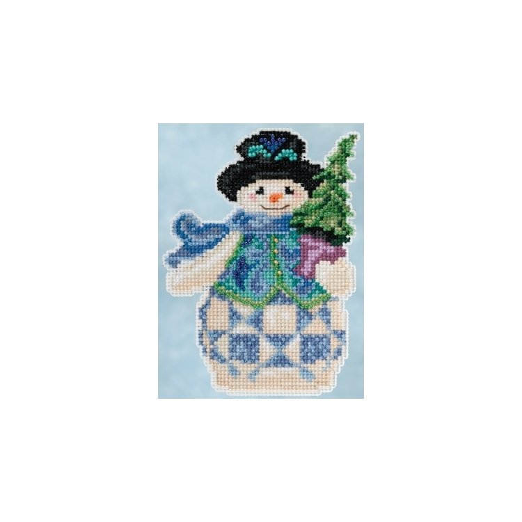 JS205101 Вічнозелений сніговик. Набір для вишивки в змішаній техніці Mill Hill - 1