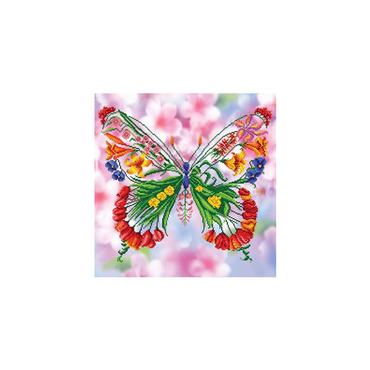 БИС-7814 &quot;Цветочная бабочка&quot;. Схема для вышивки бисером - 1