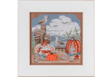 вишивка гладдю MH142225 Осінній пляж. Набір для вишивки в змішаній техниці Mill Hill