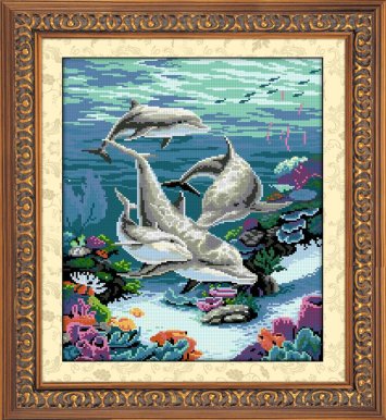 30059 Сім'я дельфінів. Набір для малювання камінням - 1