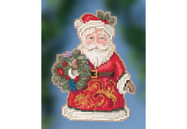 вышивка гладью JS202014 Санта зимних пожеланий. Набор для вышивки в смешанной технике Mill Hill