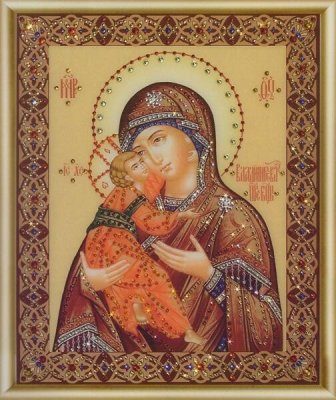 КС-054 ​​Ікона Божої Матері Володимирська Набір картина стразами - 1