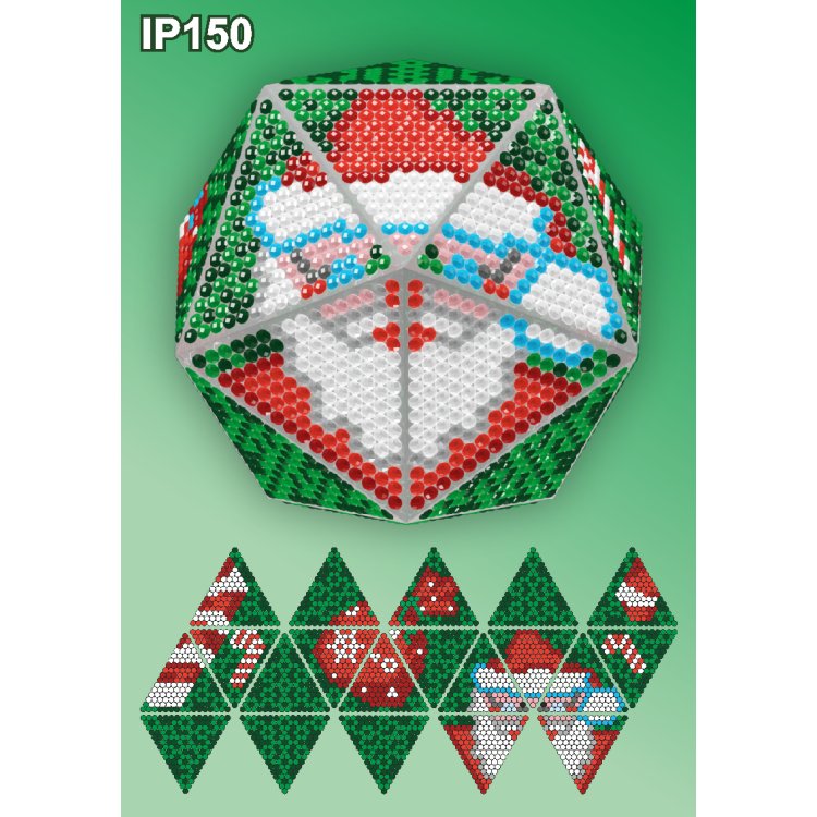 IP150 Новорічна куля Дід Мороз. Набір алмазної вишивки ТМ Вдохновение - 1