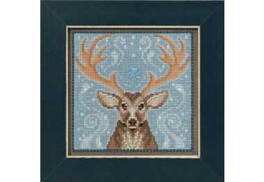 вишивка гладдю MH141636 Зимовий олень. Набір для вишивки в змішаній техніці Mill Hill