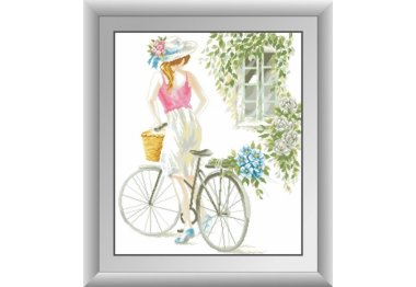 30456 Девушка с велосипедом. Набор для рисования камнями