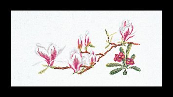 826 Магнолия-Примула, Magnolia-Primula (Теа Гувернер). Набор для вышивки крестом - 1