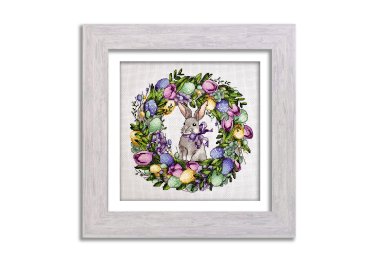 N050 Пасхальний кролик. Набір для вишивки хрестом Кольорова N050 Пасхальний кролик. Набір для вишивки хрестом Кольорова