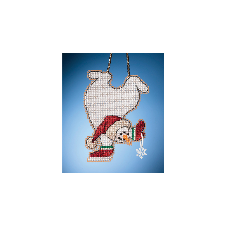 MH162134 Сніговик акробат. Набір для вишивки в змішаній техниці Mill Hill - 1