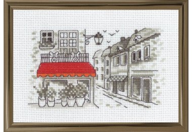  13-1395 Червоний тент (Red awning. Набір для вишивання хрестом PERMIN