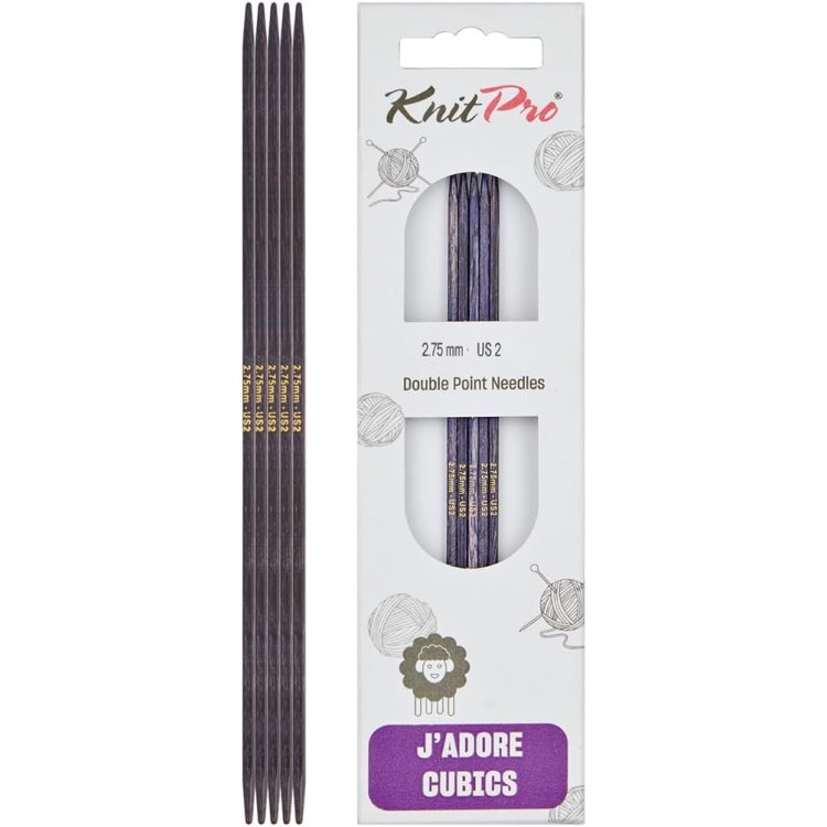 19004 Спиці шкарпеткові 2,75 мм J'adore Cubics KnitPro 15 см - 1