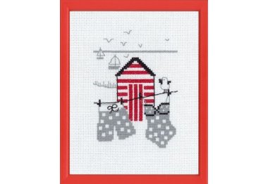  13-7123 Красный пляжный домик. Набор для вышивания крестом PERMIN