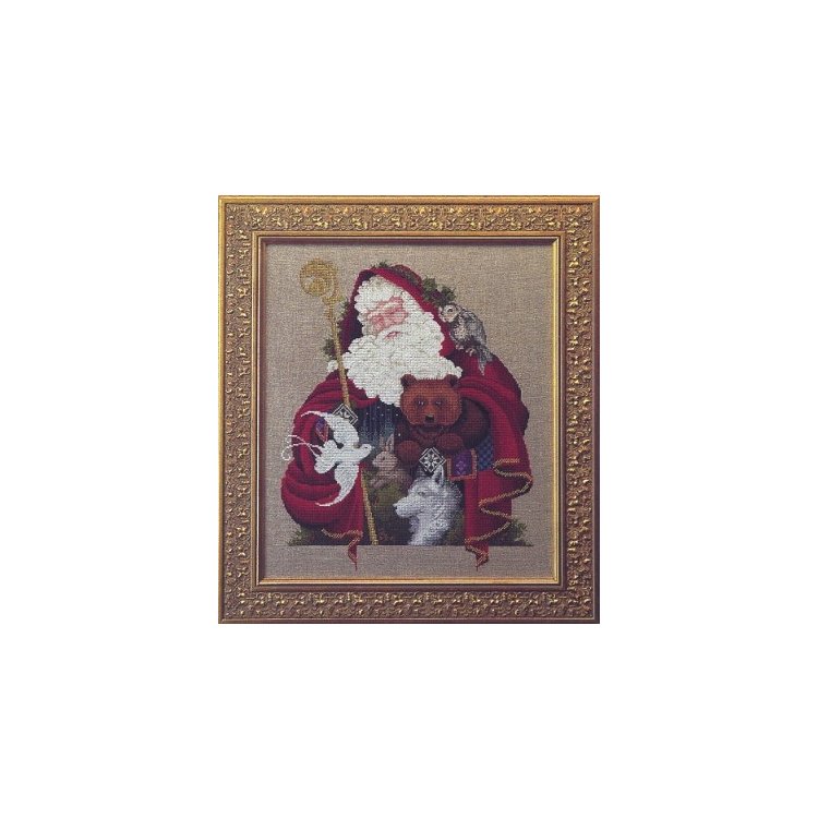 LL21 Santa of the Forest//Санта Леса. Схема для вышивки крестом на бумаге Lavender &amp; Lace - 1