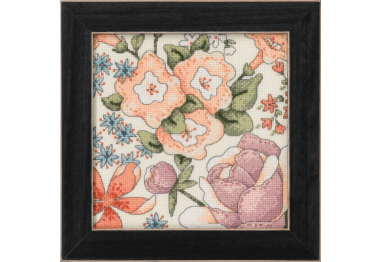 вышивка гладью DM302211 1 Желтые цветы 1. Набор для вышивки в смешанной технике Mill Hill