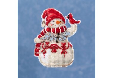 вишивка гладдю JS201914 Сніговик. Набір для вишивки в змішаній техниці Mill Hill