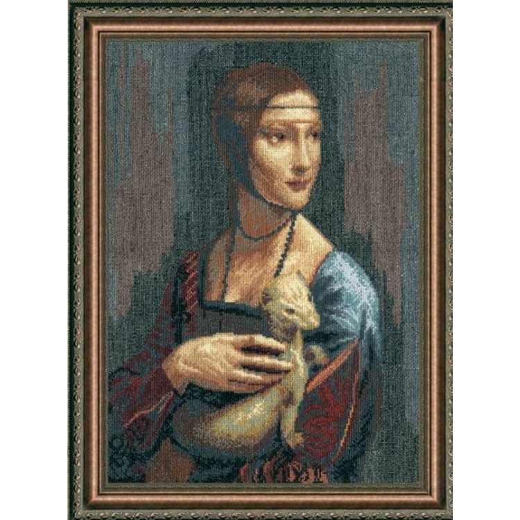 №295 По мотивам Леонардо да Винчи Дама с горностаем Набор для вышивания крестом - 1