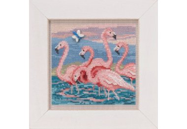 вишивка гладдю MH141916 Фламінго. Набір для вишивки в змішаній техніці Mill Hill