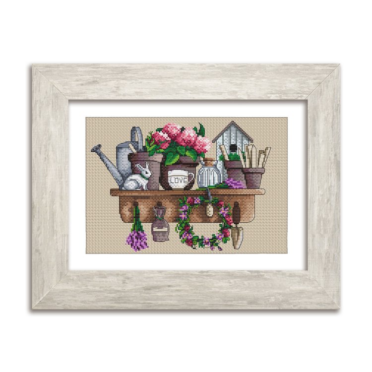 N060 Садова полиця. Набір для вишивки хрестом Кольорова - 1 N060 Садова полиця. Набір для вишивки хрестом Кольорова - 1