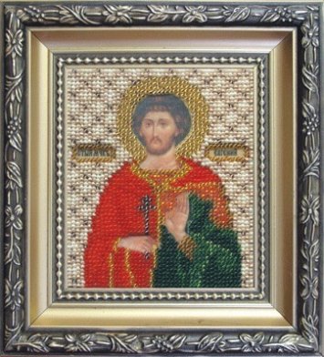 Б-1077 Икона святой мученик Евгений Набор для вышивки бисером - 1