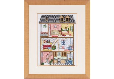 92-7434 Будиночок для ляльок. Набір для вишивання хрестом PERMIN 92-7434 Будиночок для ляльок. Набір для вишивання хрестом PERMIN