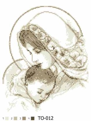 ТО-012 Марія з дитям бежева. Схема для вишивки бісером (атлас) ТМ Барвиста Вишиванка - 1