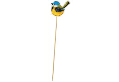  1553АС Прикраса для квітів Пташка синичка. Набір для вишивки хрестиком Ріоліс