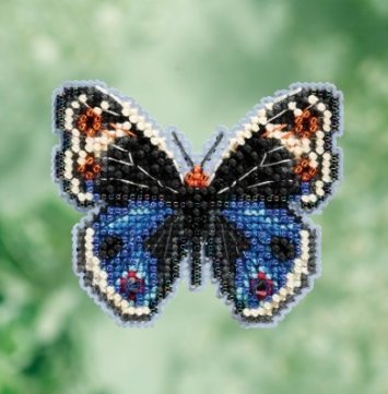 MH181711 Синій метелик. Набір для вишивки в змішаній техніці Mill Hill - 1