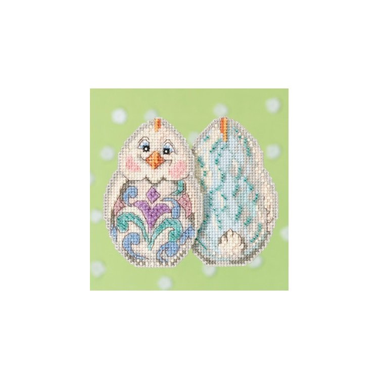 JS181713 Белый цыпленок. Набор для вышивки в смешанной технике Mill Hill - 1