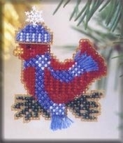 h105 Снежная красная птица. Набор для вышивки в смешанной технике Mill Hill - 1 h105 Снежная красная птица. Набор для вышивки в смешанной технике Mill Hill - 1
