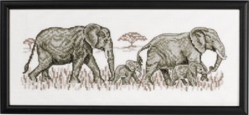 12-8324 Слони (Elephants. Набір для вишивання хрестом PERMIN - 1