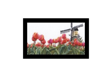  473A Bulbfield Tulips Aida. Набір для вишивки хрестом Thea Gouverneur